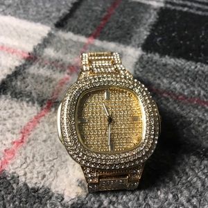 18k Gold Iced out watch